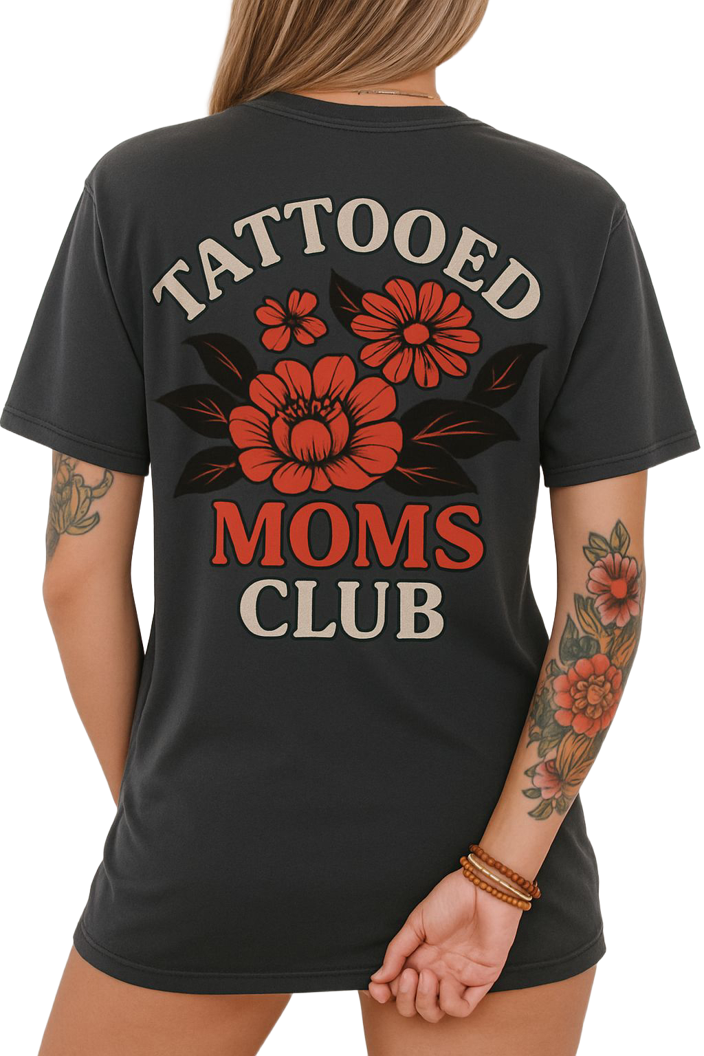 Cool Moms Have Tattoos Shirt, Floral Graphic Tee, Gift for Mom Apparel